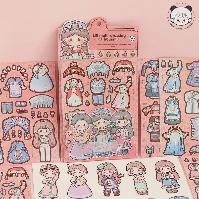 Tiraduo Cute Little Girl Hand Journal Stickers - Daily Wear and Sauce Dressing Themes