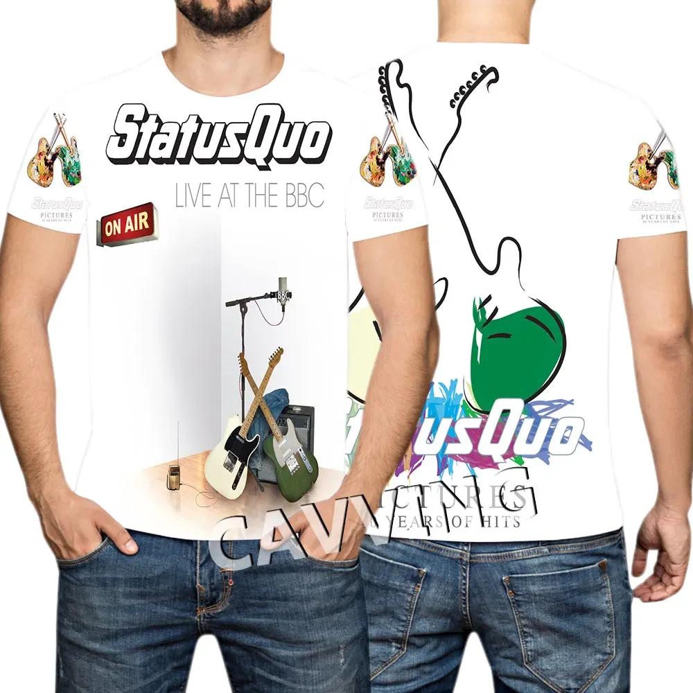 Men T-shirt Heavy Metal Rock Band Status Quo 3d Print T shirt Tops Womens Sports Large size Tops Tees Summer Tshirt Kid Clothing