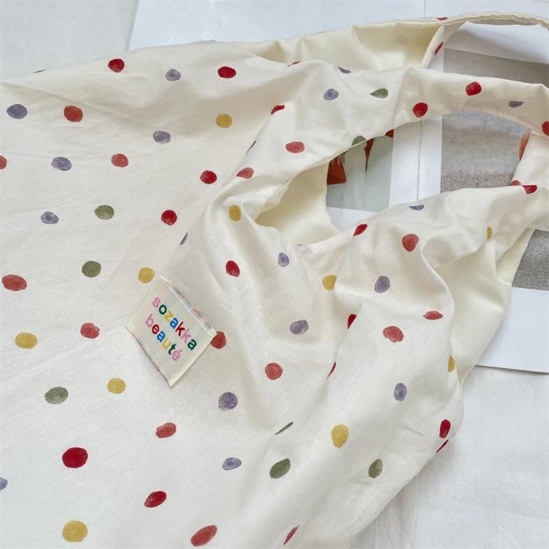 New Beach Tote Bag Fashion Women Summer Large Capacity Dots Shoulder Bag Tote Handbag Shopping Shoulder Bags