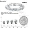 BAMOER Moissanite Ring Full Eternity Band for Women 925 Silver Diamond Wedding Engagement Ring