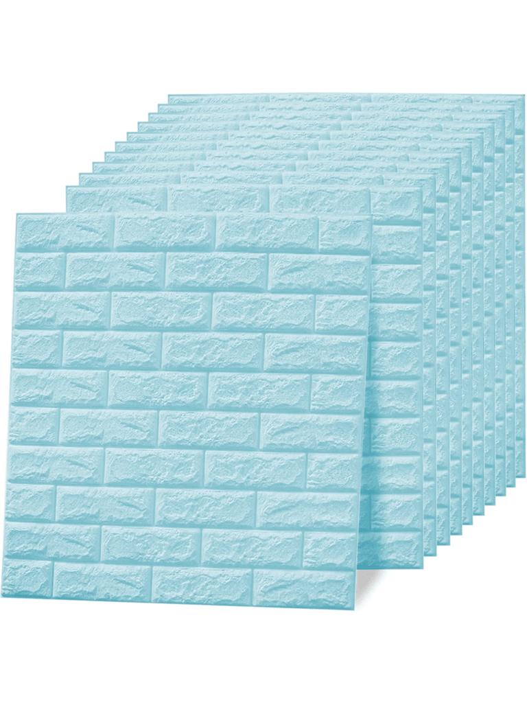 10 PCS 3D Wall Panels Peel and Stick Wallpaper Sticker with Self-Adhesive Waterproof Foam for Interior Wall Decor Bathroom Home