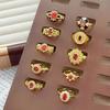 Medieval Vintage Lace Red Zir*****Pen Ring Women'S Niche High-End Light Luxury Index Finger Ring