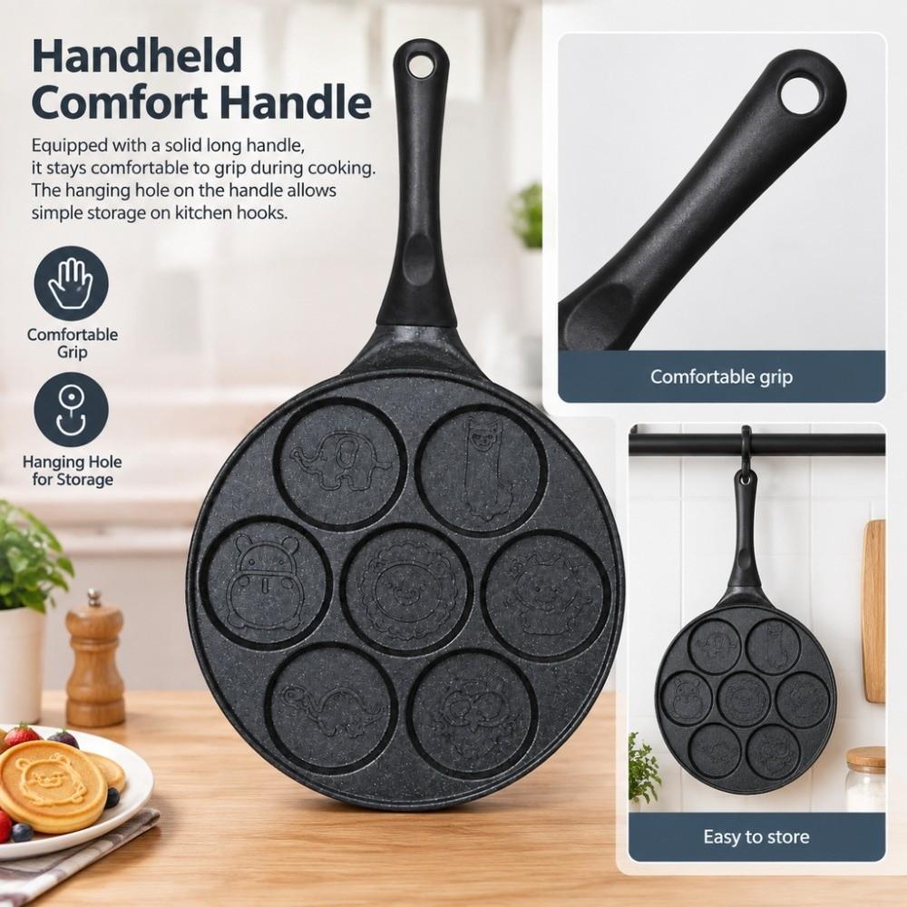 Non-Stick Coating Cartoon Griddle Pan Aluminum Alloy Egg Burger Mold Home Kitchen
