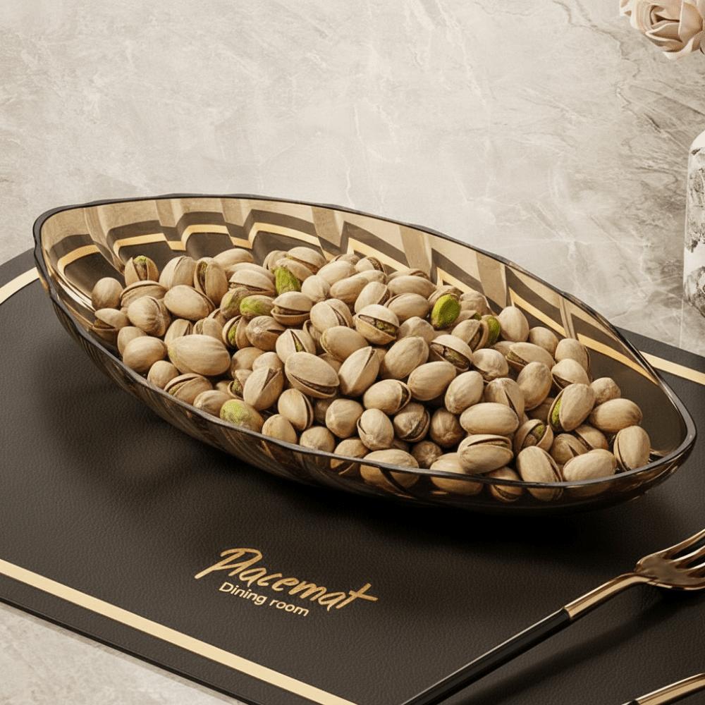 Large Capacity Leaf Shape Snack Serving Dish Transparent Fruit Plate Bone-spitting Plate Nut