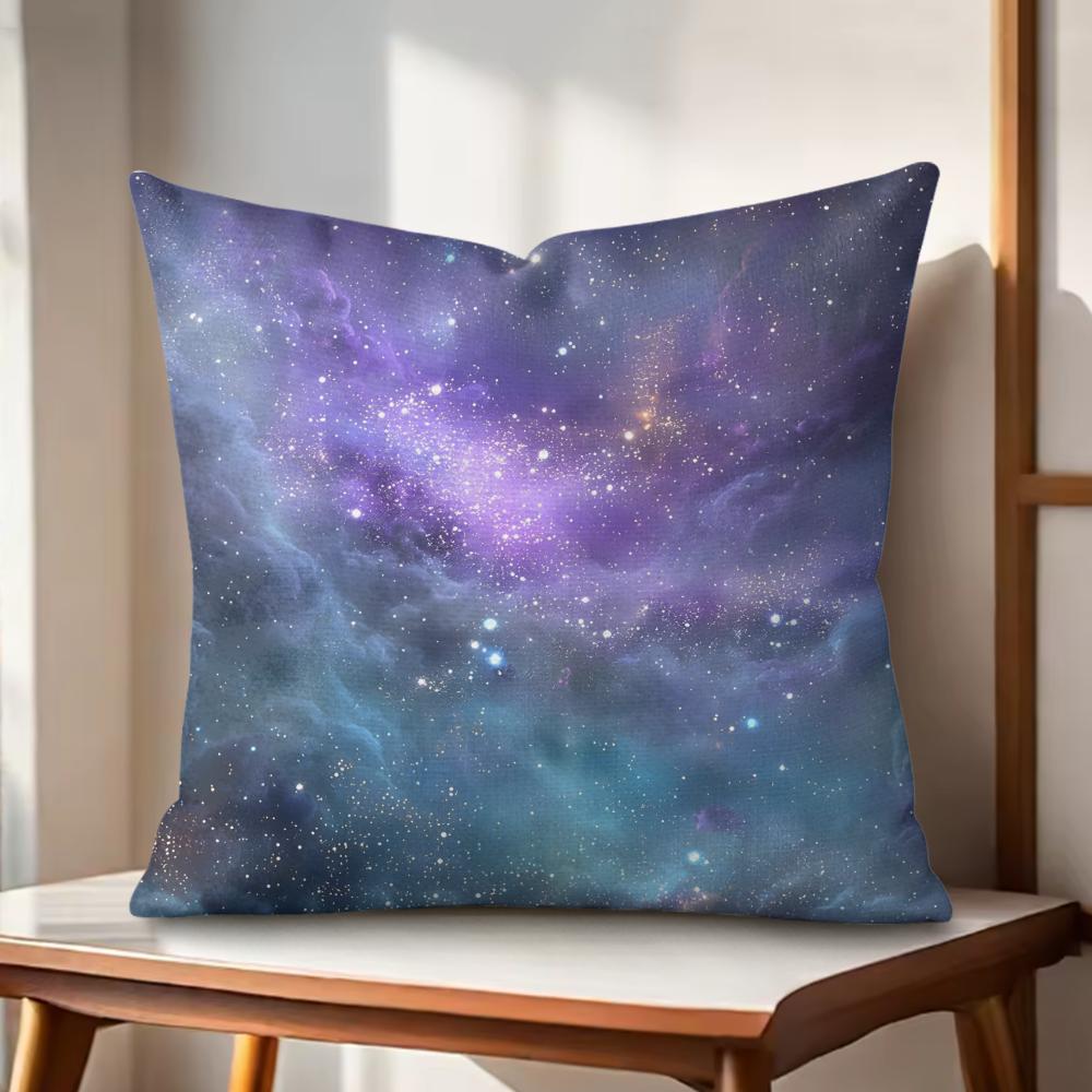 Starry Sky Cushion Cover Natural Linen Organic Fabric DoubleSided Printing Couch Pillow Covers Home Decor Gift