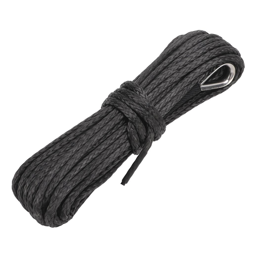 Anhängerwindenseil, 15 m, 50 Fuß, Nylon, schwarz, verschleißfest, Ersatz für SUV, Lkw, ATV, UTV