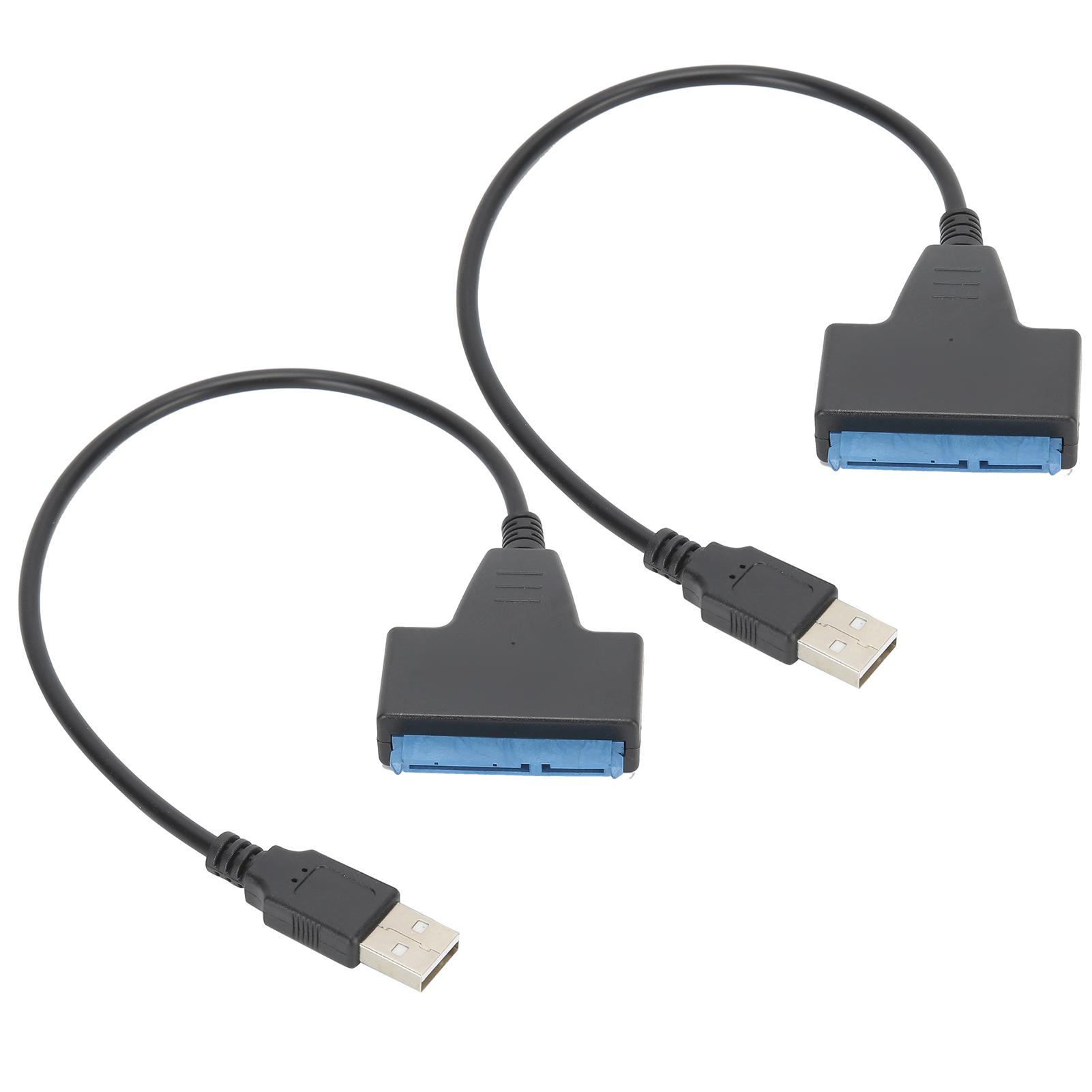 

2Pcs Portable USB 2.0 Port to Long Shell for SATA Interface Cable Equipment Accessory
