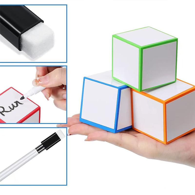 New 1/3/6pcs Reusable Erasable Foam Dice, Compatible With Dry Erase Markers, Blank Additions EVA DIY Toys For Family Party
