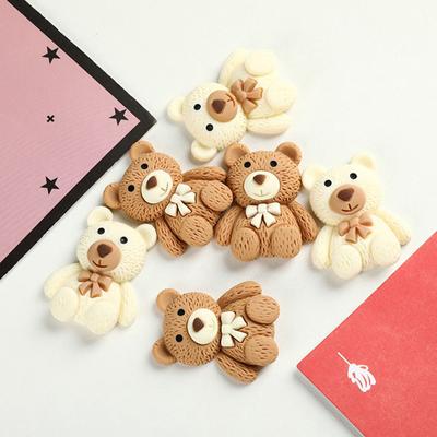 10Pcs Mini Ursos de Resina de Desenho Animado Encantos para Acessórios de Fabricação de Joias DIY