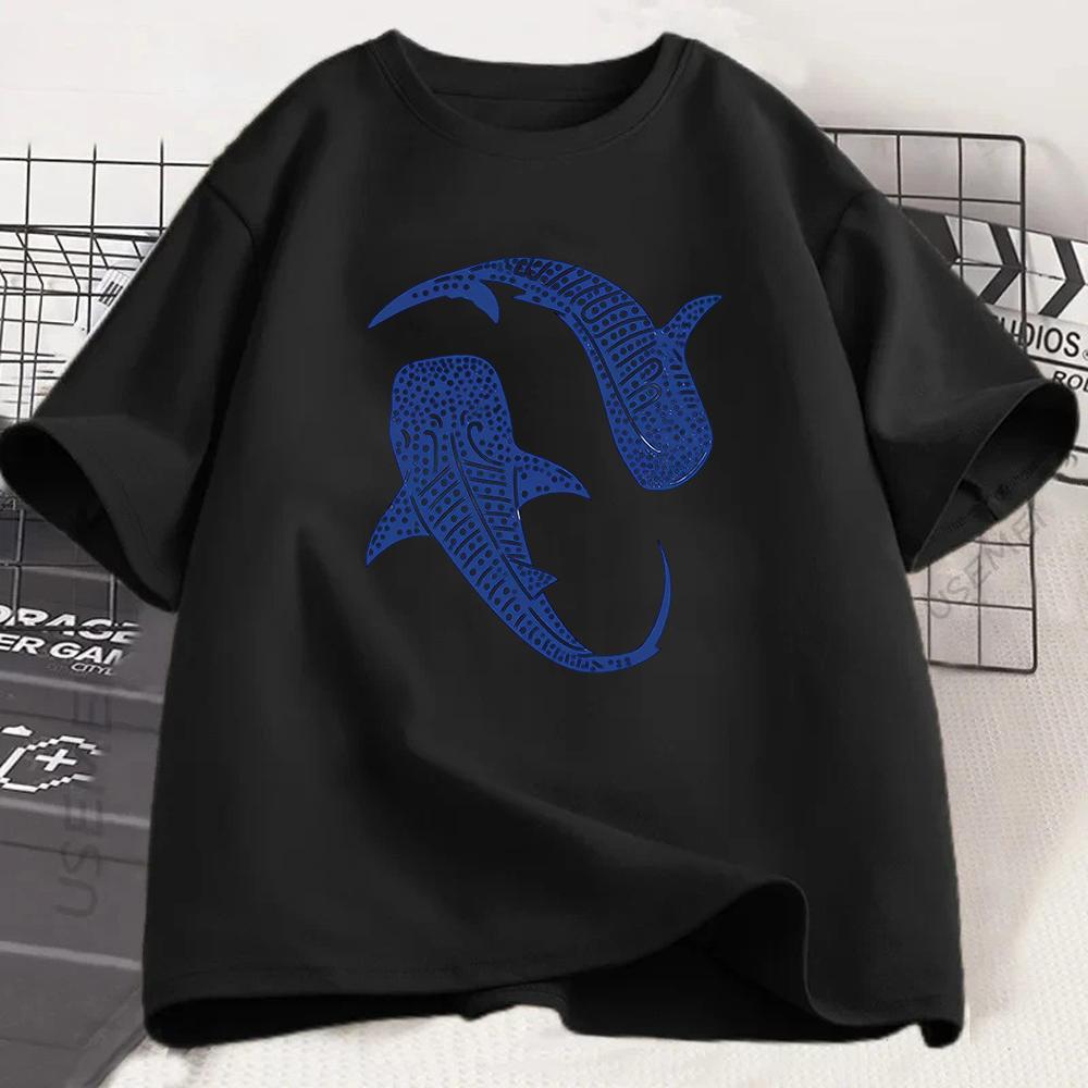 Whale Shark Graphic T Shirt Vintage Marine Animal Graphic Tee Scuba Diving Fan Top Casual Ocean Life Unisex Apparel