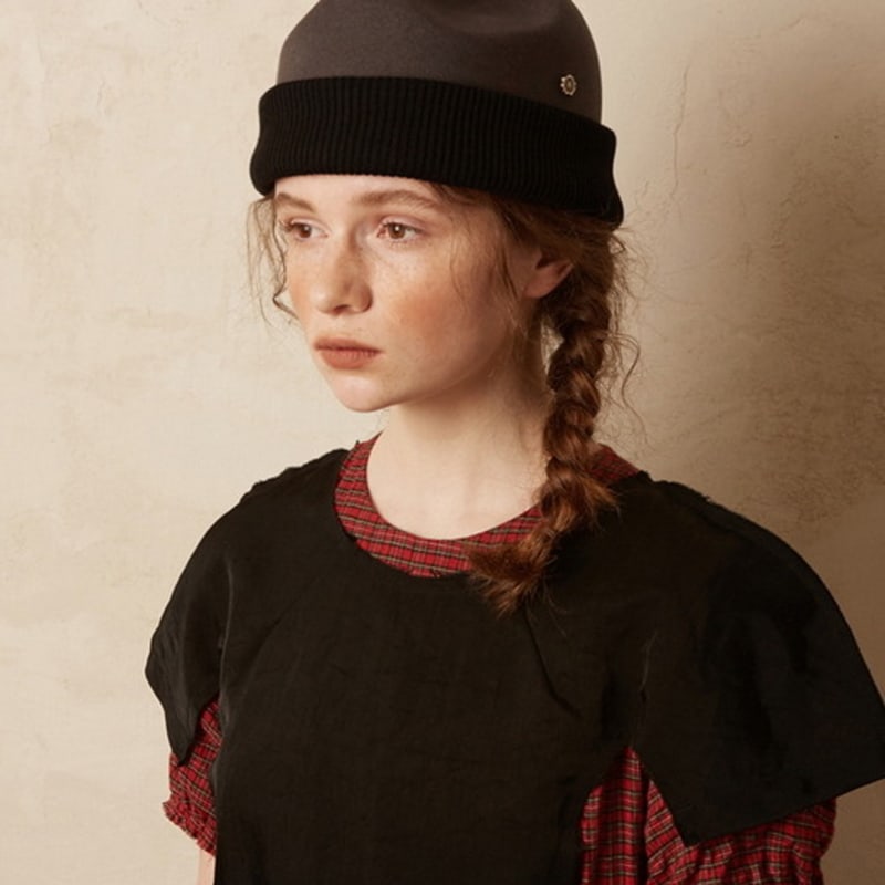 

Коричневая шляпа Фетровая корона бини - Серая Grey