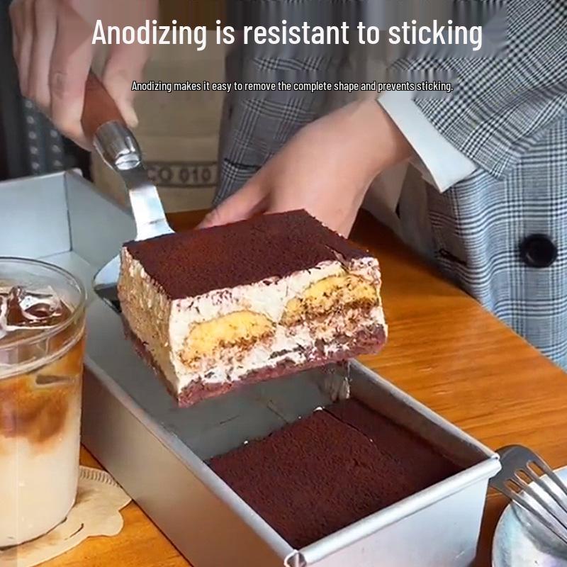 Forma Retangular de Alumínio para Tiramisu com Tampa - Bandeja e Base para Bolo Mousse