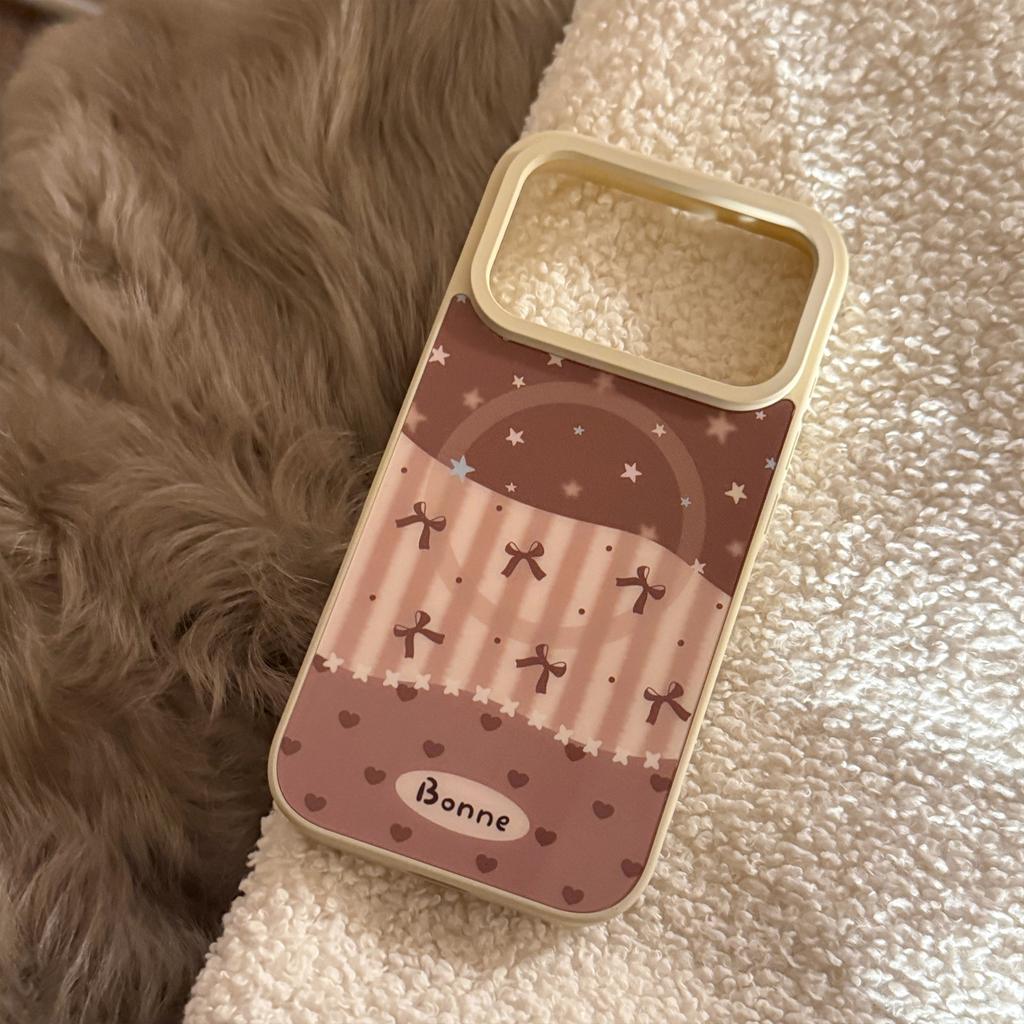 Mocha Star Splicing Applies To 17 Apple 17promax Mobile Phone Case 15 Magnetic Suction Bracket 13iPhone16 Huawei