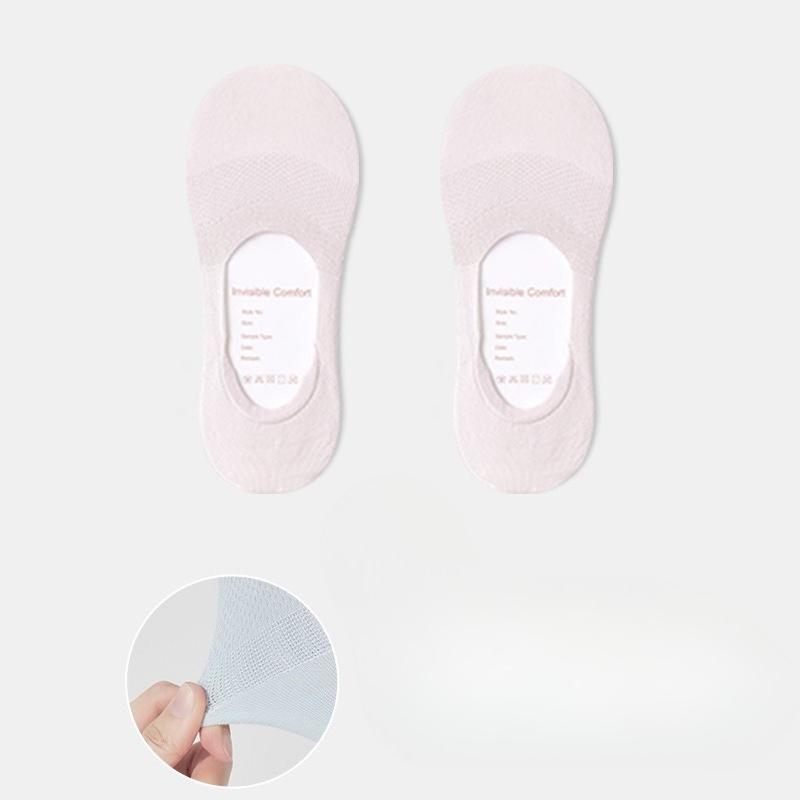 Women Spring and Summer Shallow Mouth Mesh Breathable Non Slip Non Fall with Invisible Socks