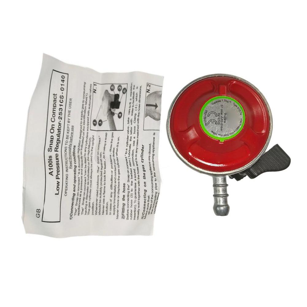 Campingkocher Regler 37mbar Regler Camping BBQ 1,5 Kg/h Durchflussrate 1m Schlauch Inklusive Druckeinstellung 37mbar