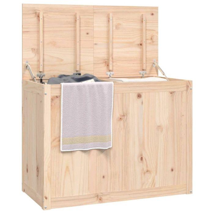 VidaXL Boîte à linge 88,5x44x66 cm Bois massif de pin 823569