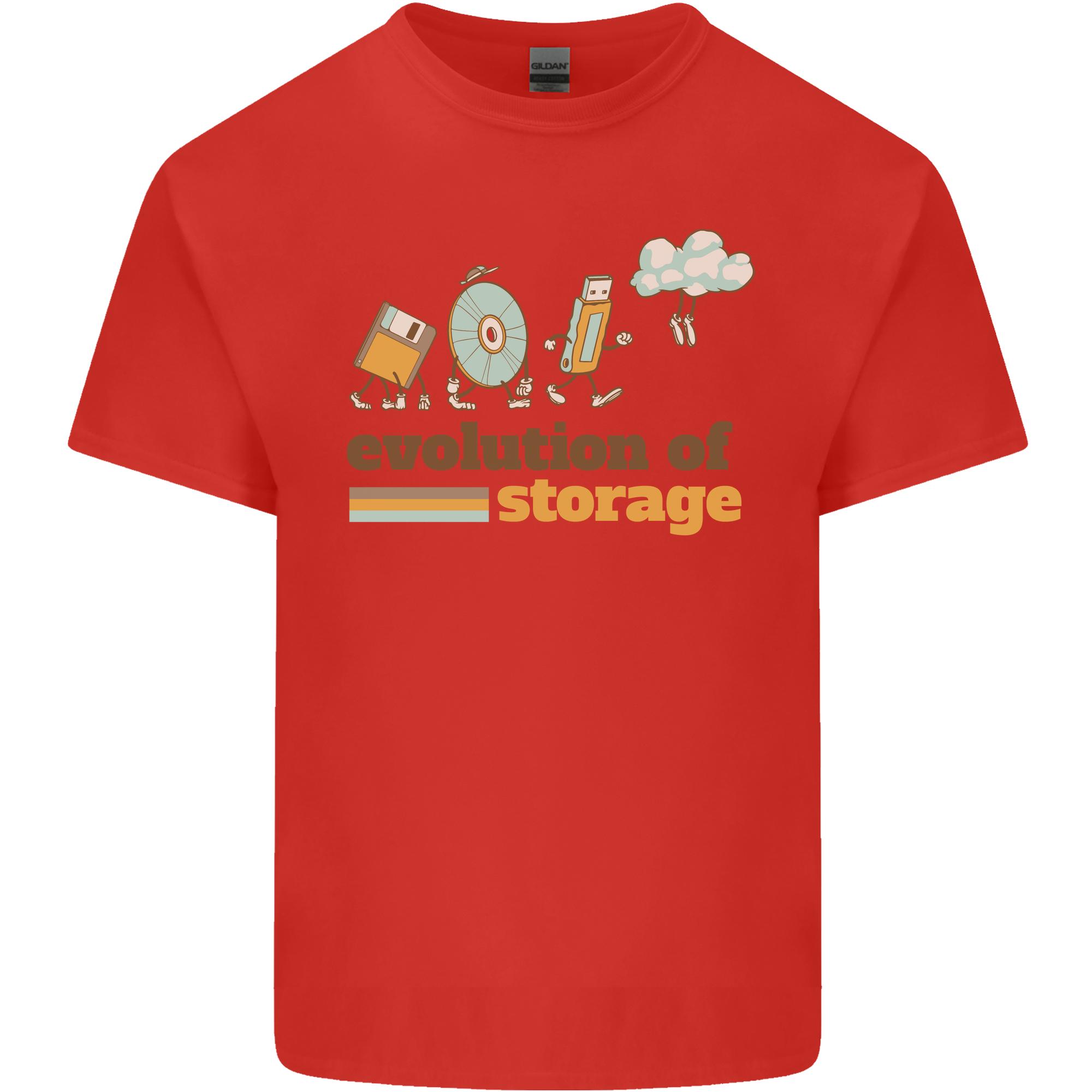 Storage Evolution Retro HD Drive USB Stick CD Unisexs Light Cotton TShirt S