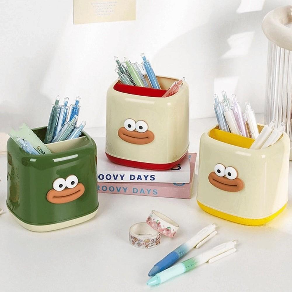 Interesting Pencil Storage Box Plastic Stationery Organizer Student Pen Holder Home Office Decor