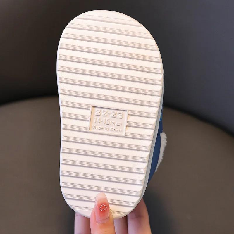 Children Shoes Winter Warm Cotton Plush Slippers Cartoon Waterproof Thick Soled Shoes Fashion Kid Casual Shoe Sandalias De Mujer