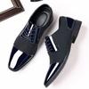 Mens Leather Shoes New Business Casual Formal Breathable British Korean Style Pointed Toe Groom Wedding Shoes