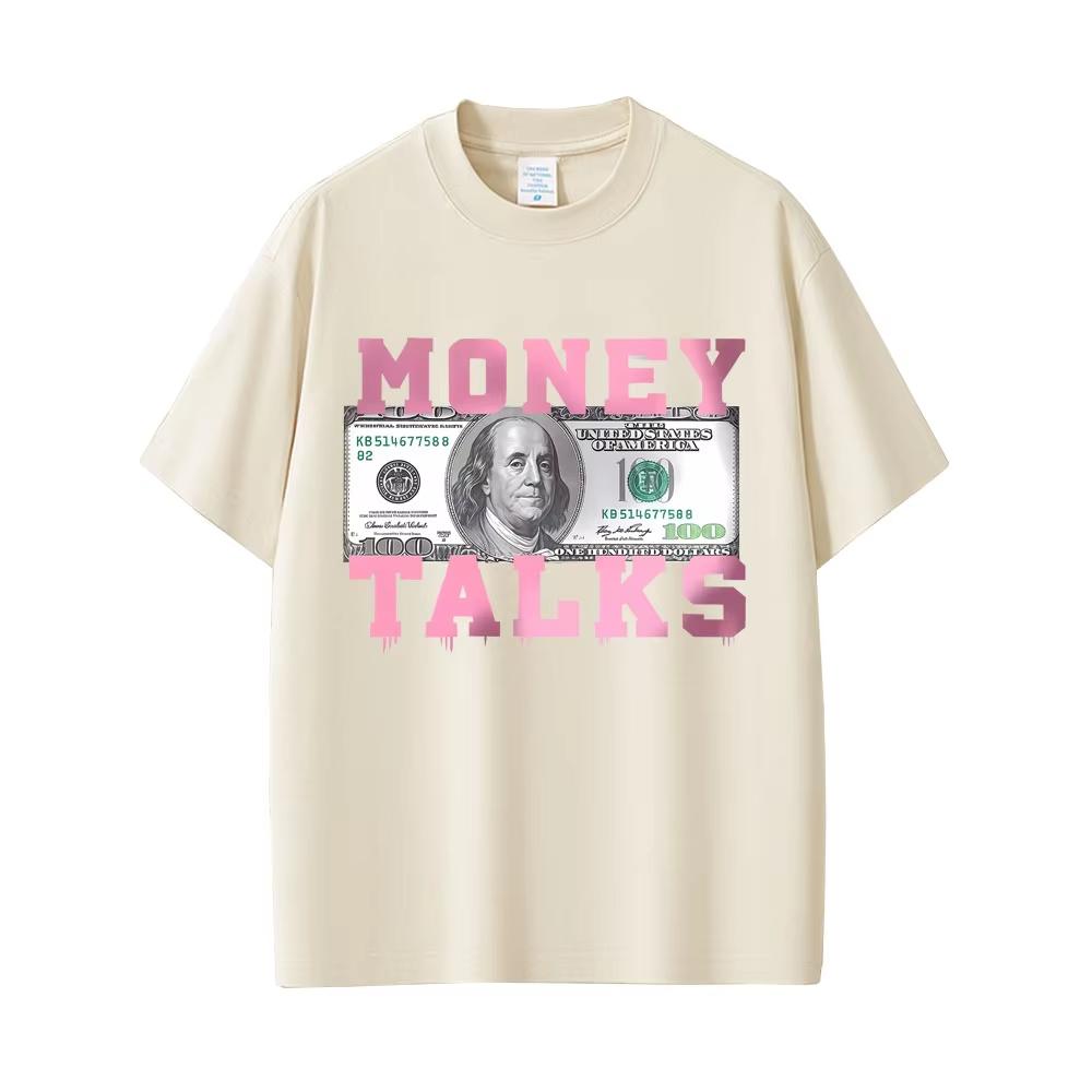 Geld spricht Die Macht des US-Dollars Lustiges Meme T-Shirt Herren Damen 2026 Mode Vintage T-Shirt Männlich Lässig reine Baumwolle T-Shirts