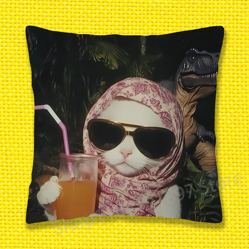 Cat Pet Cute Funny Throw Pillow Case For 45x45cm 40x40cm 30x30cm 50x50cm 55x55cm Square Home Pillowcase Case