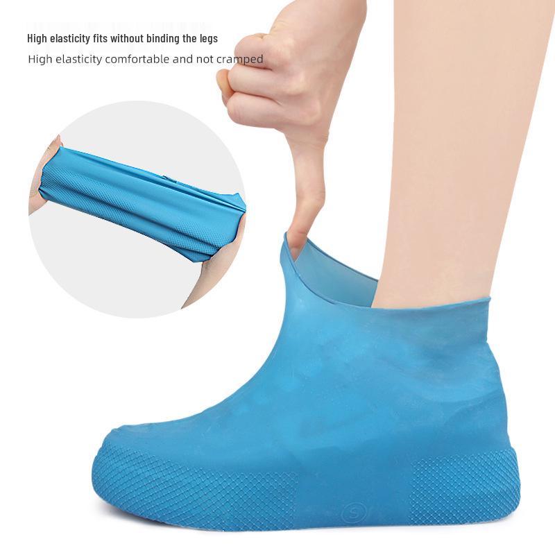 Latex Rain Shoe Covers, Durable & Portable for Men & Women, Ideal for Outdoor Travel, Mud & Water Protection.