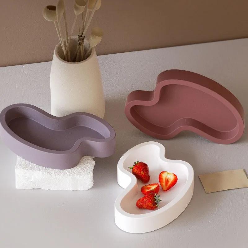 Irregular Tray Silicone Molds DIY Gypsum Cement Handmade Jewelry Storage Dish Plate Desktop Table Resin Mold Casting Handicrafts