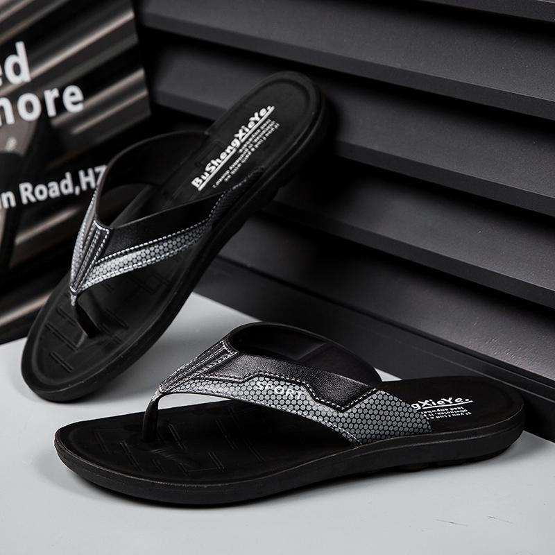 

Новые летние мужские шлепанцы, пляжные тапочки, мужские сандалии, нескользящие домашние тапочки, домашняя противоскользящая обувь, уличная мужская обувь 39 чёрный