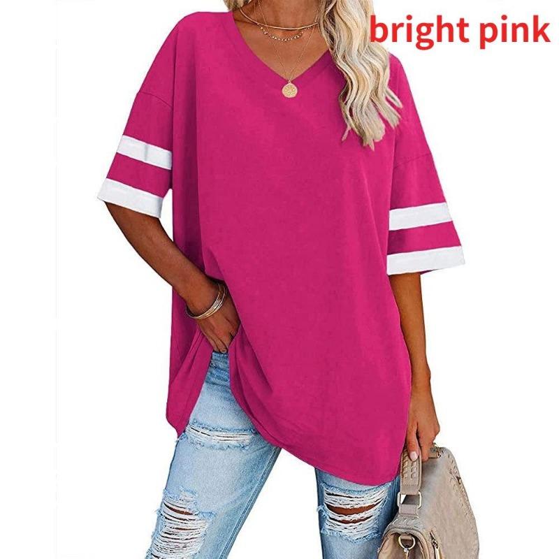 Women's Striped T-Shirt V-Neck T-Shirt Half Sleeve Comfort Top
