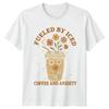 Fueled By Iced Coffee And Unisexs TShirt Boho Floral Coffee Humor