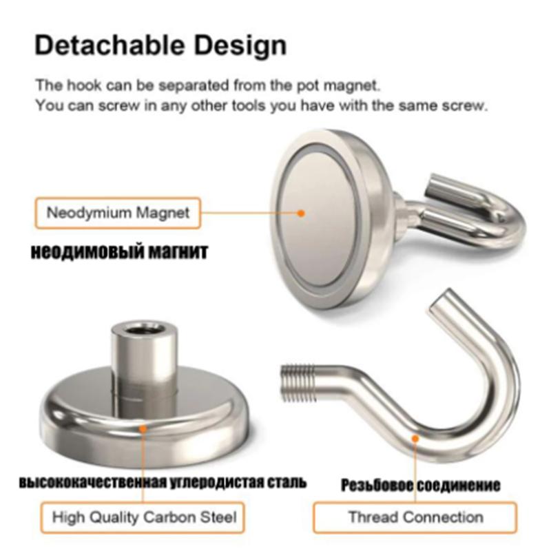 5/10PCS Magnetic Hook Neodymium Magnet E10/16/20 Heavy Duty Wall Hooks Lectroplating Metal for Home Kitchen Organization