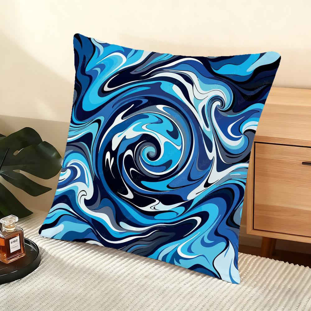 Fluid Wave Art Cushion Cover Soft Short Plush Pillow Cover Smooth Cozy Texture Aesthetic Cushion Case Home Decor
