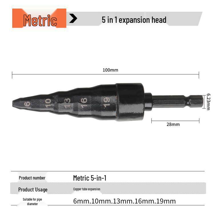 Electric Drill Copper Tube Expansion Tool Set with Hexagonal Handle for Air Conditioning