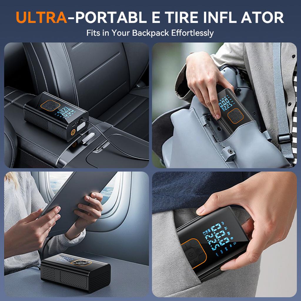 MotorX Tire Inflator Portable Compressor 2 Generation, Large Tire Inflator Speed 0 Seconds Fast Inflation , 15000mAh Battery Capacity, 65W