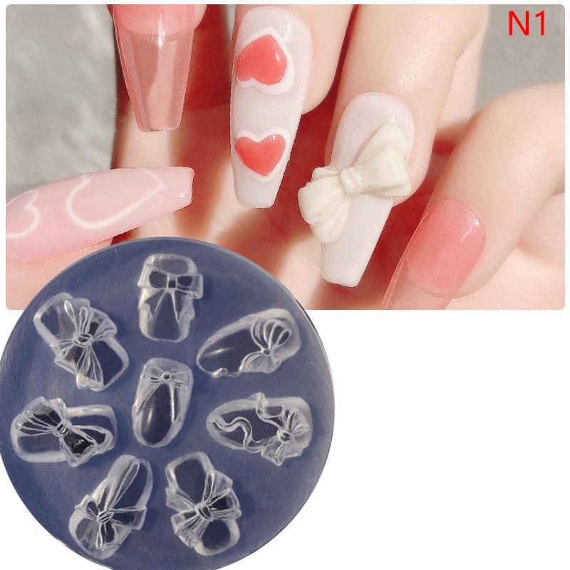 

1 шт. Силиконовая форма для лепки 3D форма в виде банта-бабочки Штамповочные трафареты Форма для дизайна ногтей УФ-гель-лаком as the picture