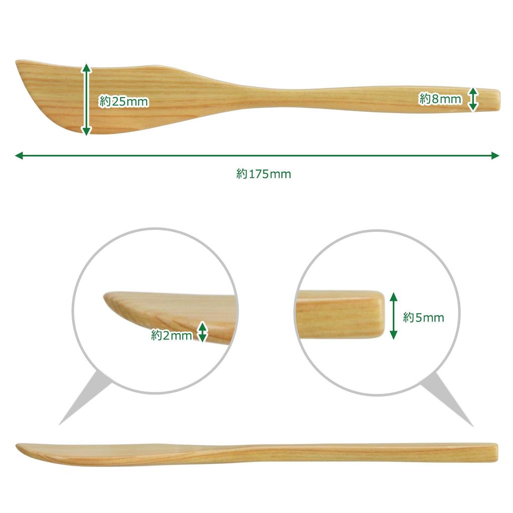 Morikuru TK08-21 Hinoki Cypress Butter Knife, 17 cm, Made in Japan