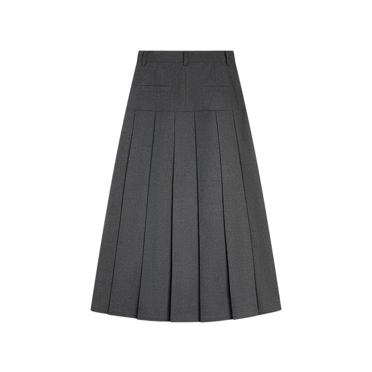 ELLE French Fashion Design Mid-Rise Pleated Skirt Commuter Casual Long Skirt Women skirts ER53135