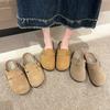 Scarpe Casual Stile Britannico con Fibbia Donna Nuove 2024 Primavera Autunno Fondo Spesso Punta con Fibbia Mezza Scarpa da Infilare Scarpe Pigre
