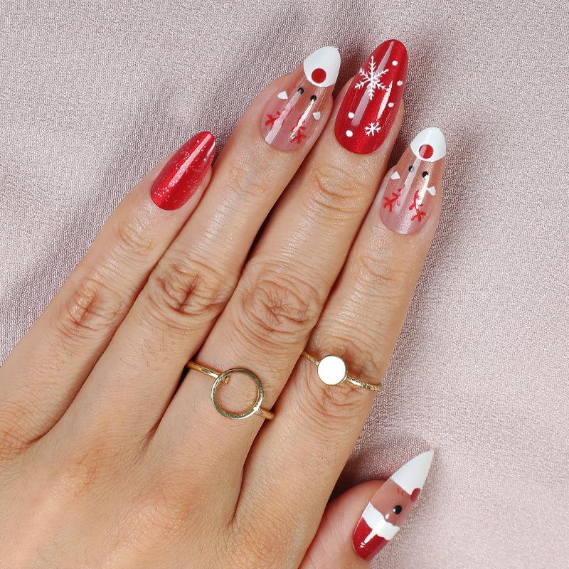 24-Piece Premium Christmas Nail Art Set: Santa, Snowflakes & Reindeer Designs DM-122 (24 pieces/box)