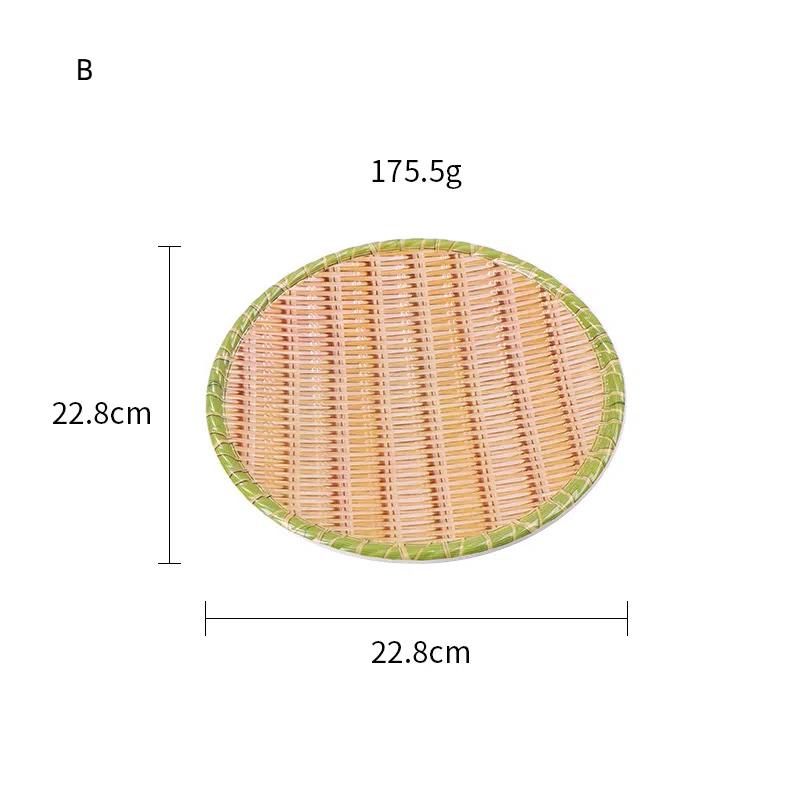 Imitation Bamboo Weaving  Pot Vegetable Plate Barbecue Plate Serving Plate Restaurant