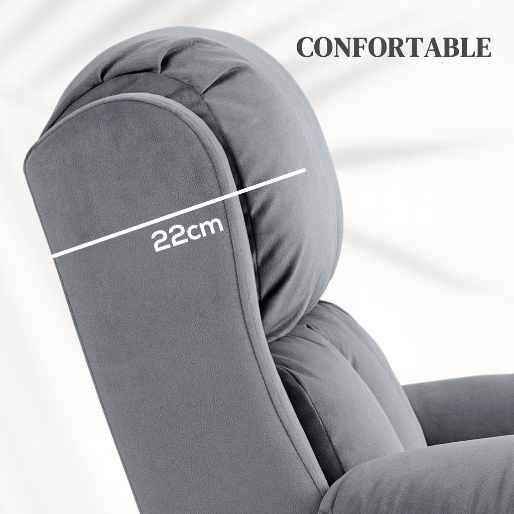 Lifting Recliner Chair With 8 Point Massage Function Heating Remote Control And Side Pocket Gray