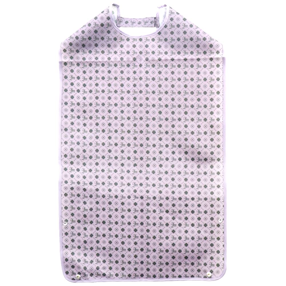 

MY Mealtime Caregiving Wipeable with Unisex [KISS LIFE] Apron, Apron, Water, Waterproof, Water-Repellent, Collared, (Clover Pattern, Purple)