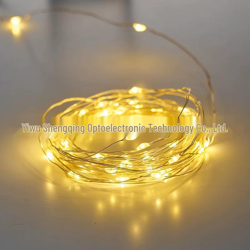 Cross-border LED Copper Wire Fairy Lights: 0.5m, 1m, 2m, 3m, 5m - Bouquet Cake Decoration, Flashing String Lights with Small White Box