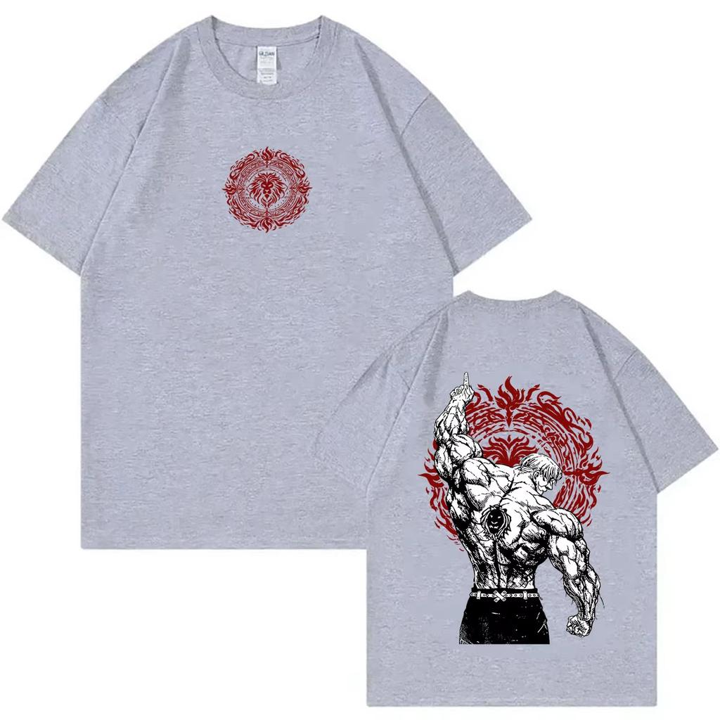 Summer nime The Seven Deadly Sins Lions Sin of Pride Escanor Print T Shirts Unisex Women Oversized Tshirt Hip Hop Streetwear Top