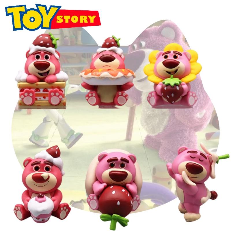 Strawberry Bear Collectible Action Figure Set Cute Pink Toy For Car Decoration