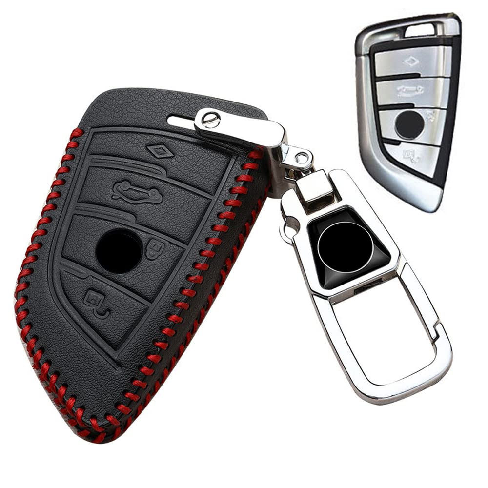 

BMW Smart Key Case, Key Cover, Genuine Leather, E 4 Button Key Holder for BMW-DF-4J-11-999-E-BLACK