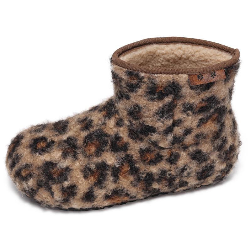 

Зимние теплые ретро шерстяные плюшевые сноубутсы женские уродливые милые на мягкой подошве короткие ботинки ботинки Мартин 40 леопардовый