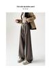 Women's 2025 Black Leather Wide-Leg Slimming High-Waisted Pants