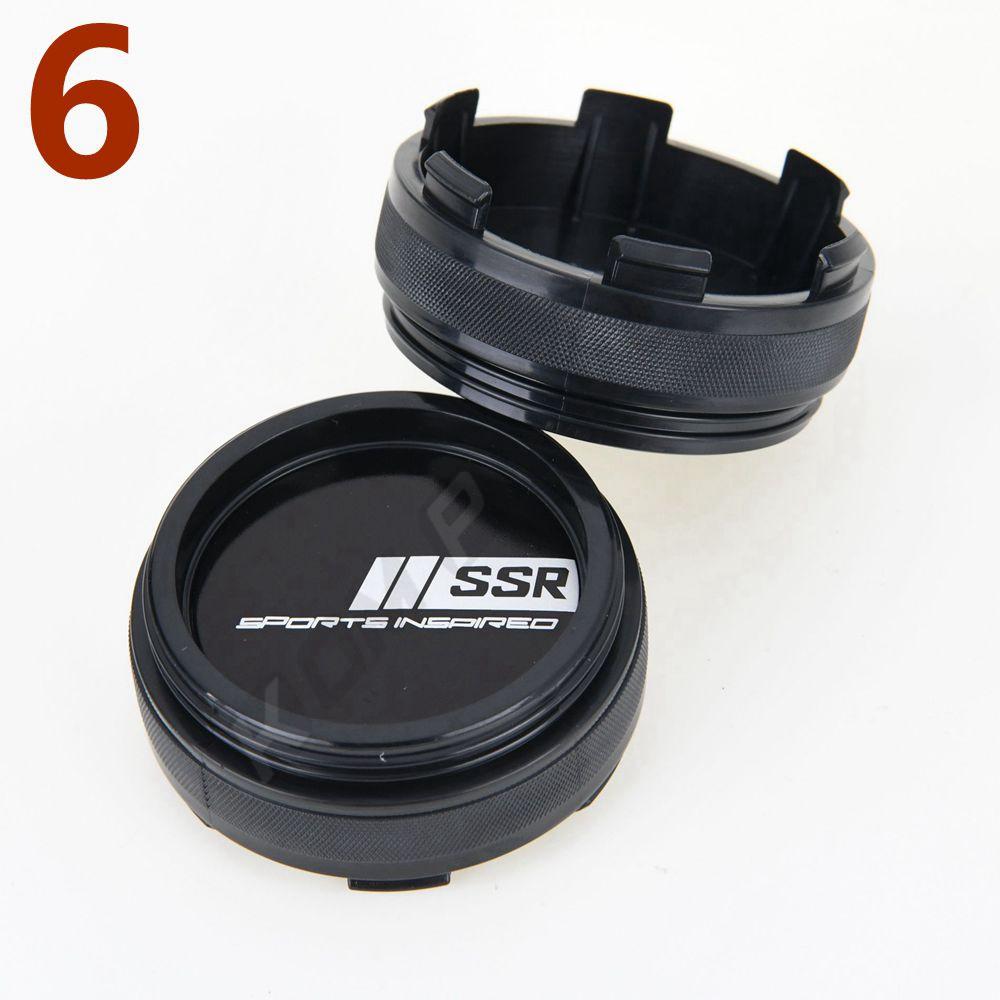 AAYP1 4PCS 61MM OD / 57.5MM ID Sport Rim Cap SSR Racing Sticker Centre Cap Rim Wheel Cover Cap Hubcaps